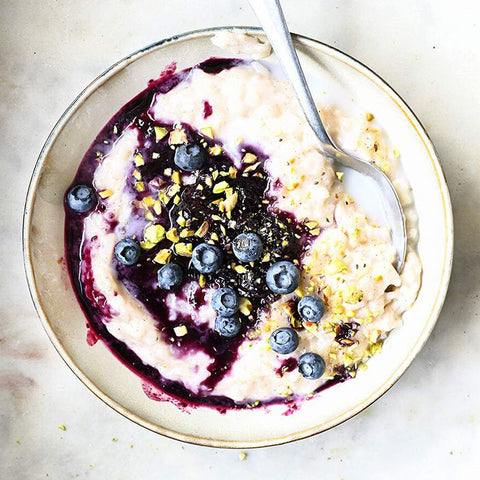 Coconut Rice Pudding With Blueberries