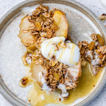 Baked Apples Stuffed with Rolled Oat and Coconut yogurt