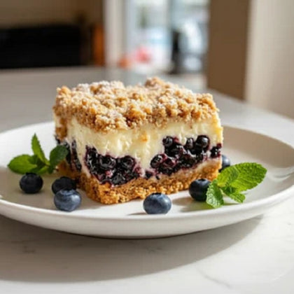 Blueberry Cream Cheese Crumb Bars