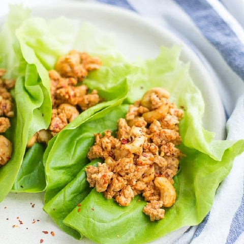 Cashew Ground Chicken Lettuce Wraps