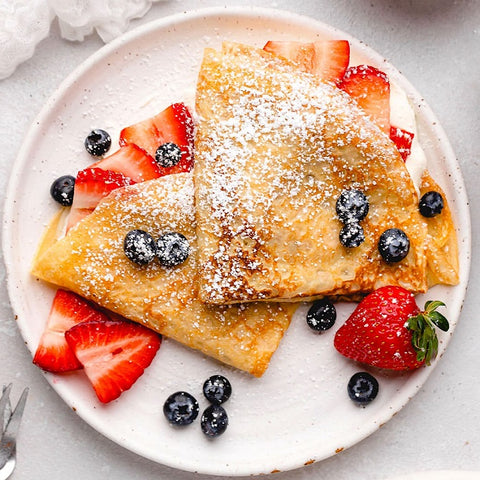 Blueberry and  Strawberry Ricotta Crepes