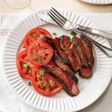 Grilled Steaks with Marinated Tomatoes