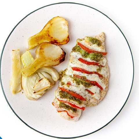 Caprese Hasselback Chicken with Fennel