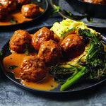 Lamb Meatballs Curry with White Bean Mash