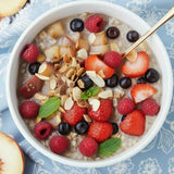 Peach & Summer Berry Overnight Oats with Chia Seeds