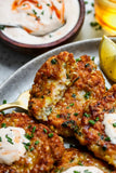 Shrimp and Corn Cakes With Sriracha Sauce