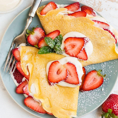 Strawberry Crepes with Cream Cheese Filling