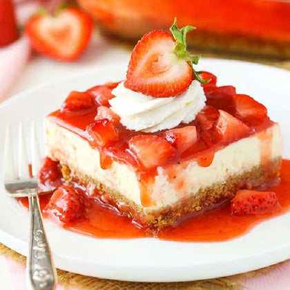 Light  Cheesecake with Strawberry Compote