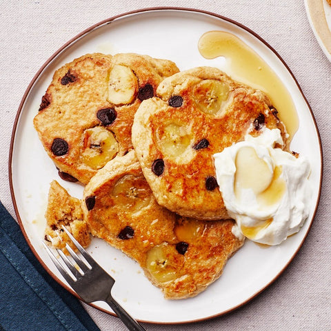 Chocolate Chip Banana -Oat Pancakes