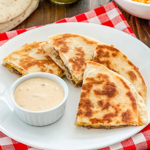 Cheeseburger Quesadillas with Dipping Sauce