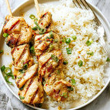 Honey-Garlic Chicken Kabobs with Rice