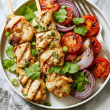 Honey-Garlic Chicken Kabobs with Rice