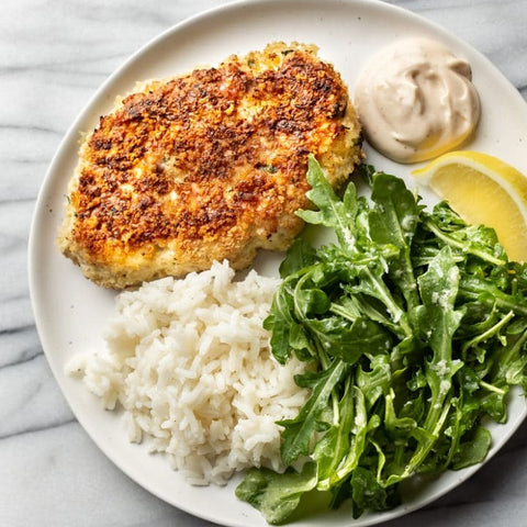 Crispy Chicken Patties with Garlic Aioli