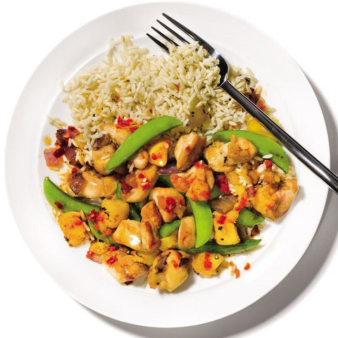 Mango Chicken Stir-Fry with Snap Peas