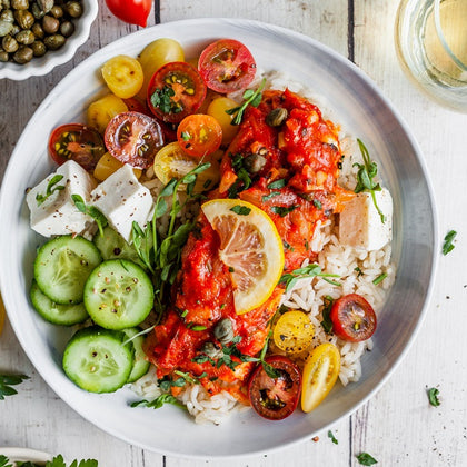 Baked Fish with Tomato and Onion