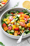 Chopped Vegetable Salad with Garlic Dressing