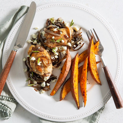 Balsamic-Blue Cheese Chicken Thighs