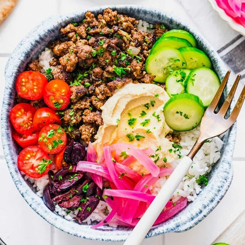 Mediterranean Ground Beef Bowl
