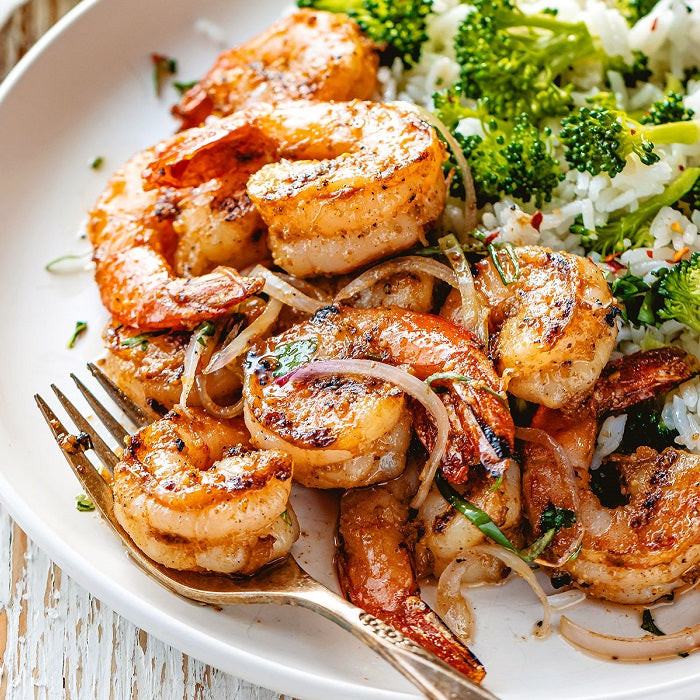 Garlic Butter Shrimp with Broccoli Rice – Happy Penguin Healthy Food