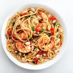 Spaghetti with Shrimp and White Beans