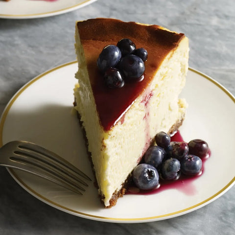 Soufflé Cheesecake with Blueberry Sauce