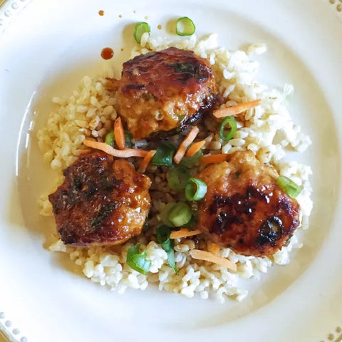 Soy - Glazed Miso Chicken Meatballs