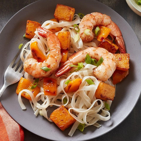Spicy Grilled Shrimps with Butternut Squash  🌶