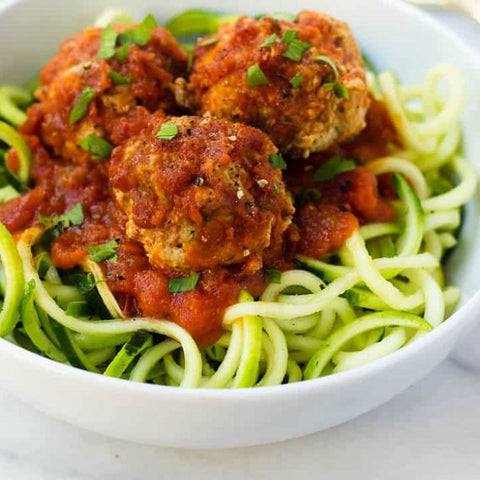 Chicken Meatballs with Zucchini Noodles