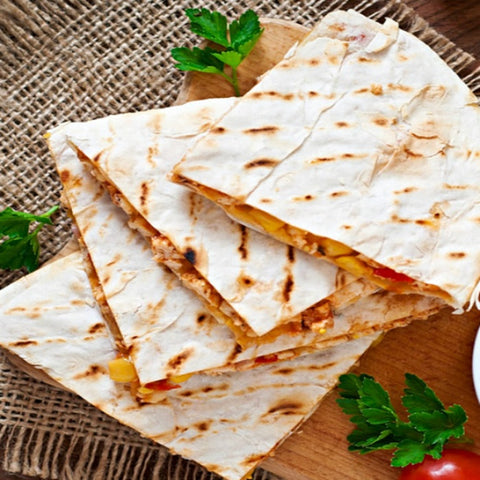 Red and Yellow Roasted Bell Pepper Quesadilla