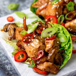 Asian Chicken and Mushrooms Lettuce Wraps