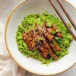 Soy Glazed Beef with Broccoli Rice