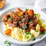 Beef Bourguignon with Sweet Potatoes Mash