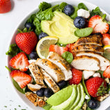 Avocado Strawberry Spinach Salad with Grilled Chicken