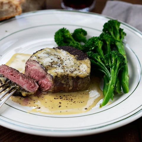 Beef Tenderloin Steaks with Blue Cheese Sauce