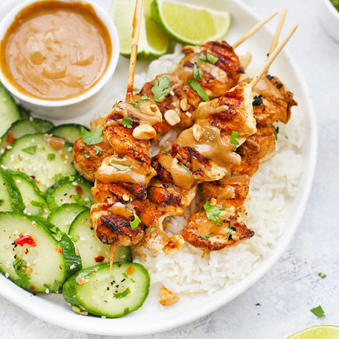 Grilled Chicken Satay with Peanut Sauce