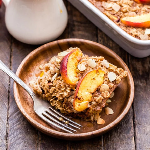 Cinnamon Nectarines Almond Baked Oatmeal