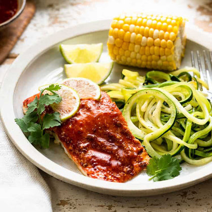 Grilled Salmon With Honey Chipotle Glaze