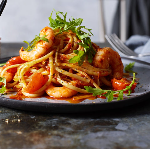 Harissa Shrimp Linguine