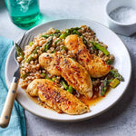 Honey-Mustard Chicken with Asparagus Farrotto