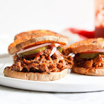 Sweet Potato Pulled BBQ Chicken Sliders