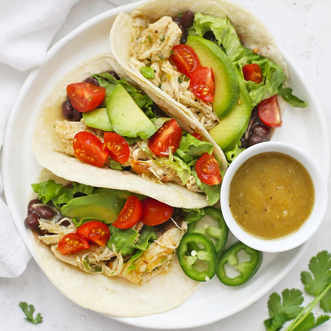Spicy Salsa Verde Chicken  Tacos