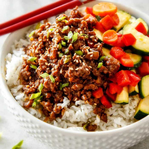 Spicy Korean Beef Bowls 🌶