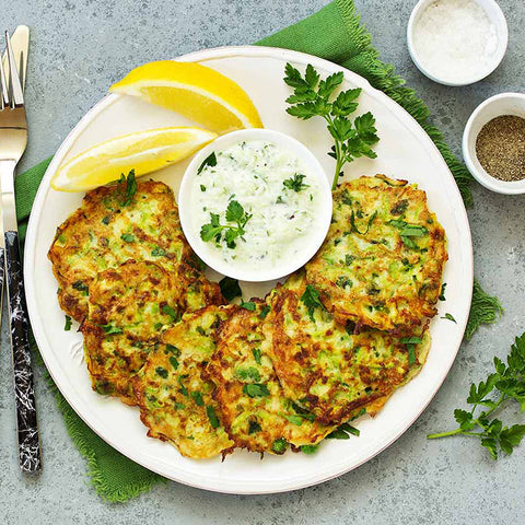 Leek Fritters with Jalapeno Crema