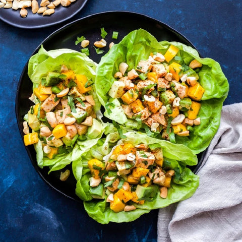 Mango, Avocado, Chicken Lettuce Wraps