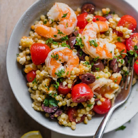 Mediterranean Couscous with Shrimp