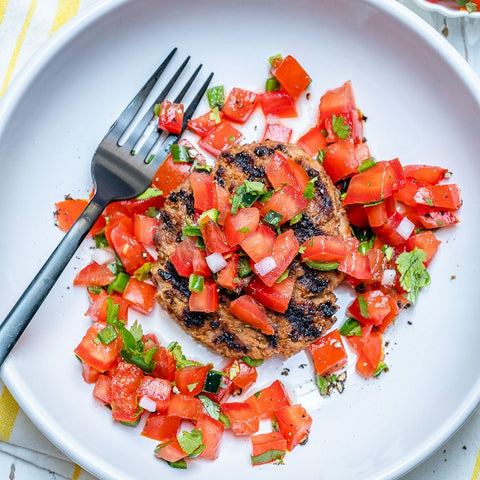 Naked Turkey Burger with Tomato Salsa
