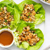 Lettuce Wraps with Spicy Peanut Sauce  ( Chicken or Shrimps)🌶