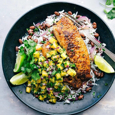 Blackened Tilapia with Pineapple Salsa