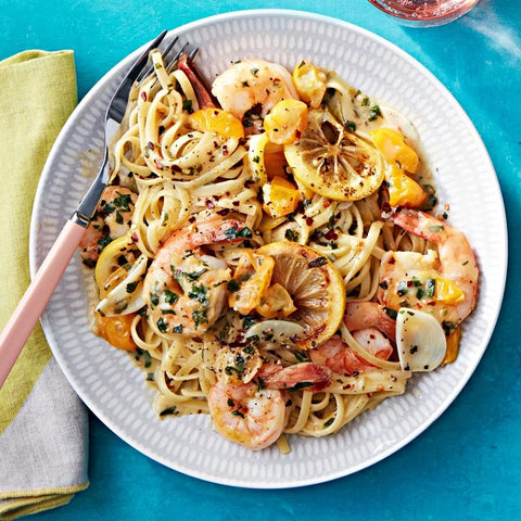 Shrimp Scampi with Cherry Tomatoes & Linguine