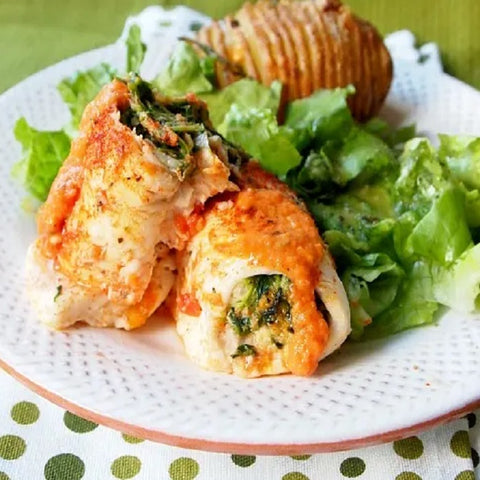 Baked Broccoli Stuffed Dover Sole